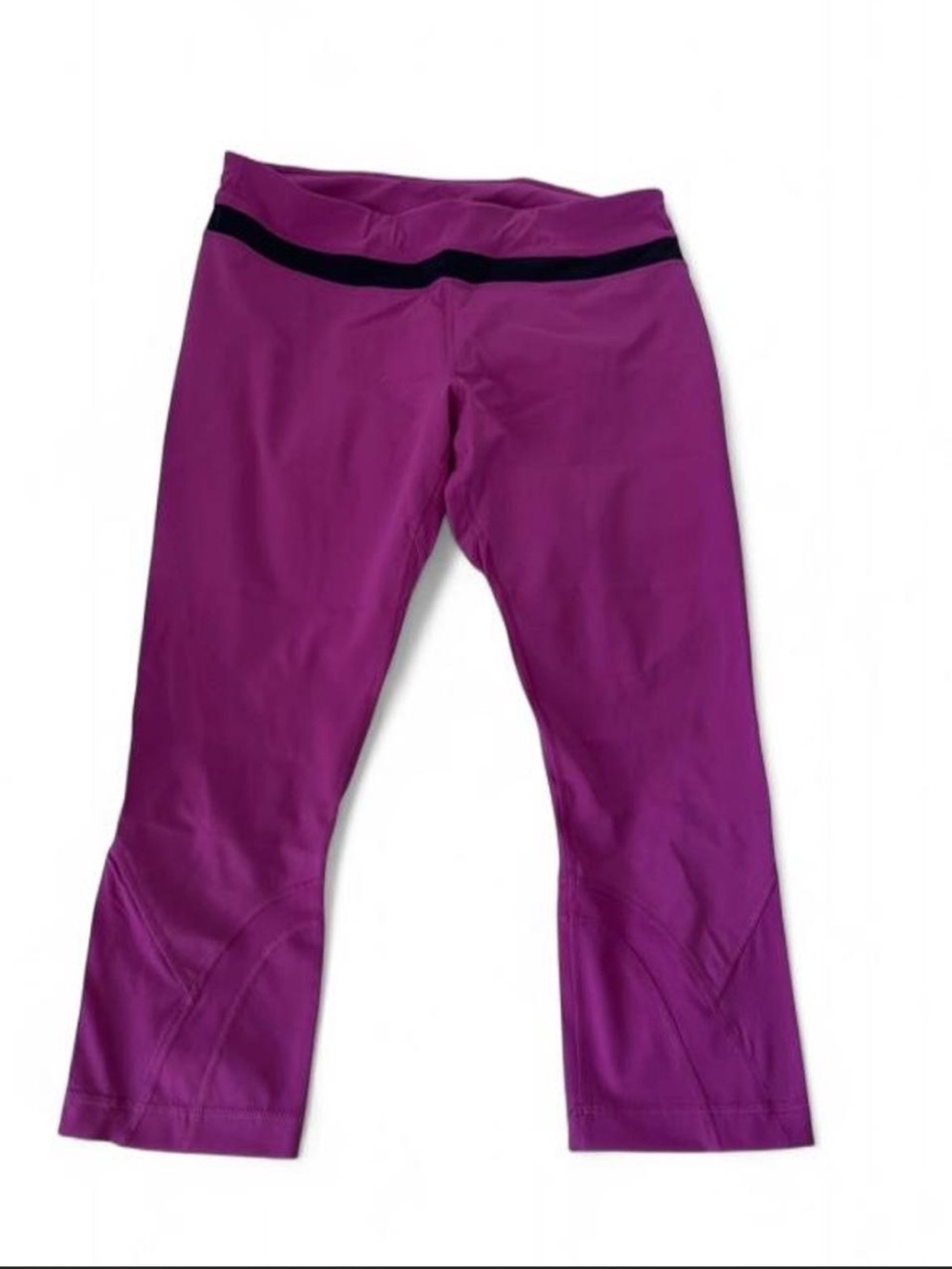 lululemon athletica Purple Capri Leggings with Black Waistband